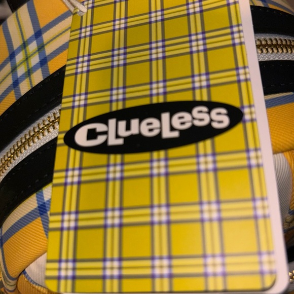 Loungefly Yellow Plaid Backpack with Pink Charm - Picture 7 of 7